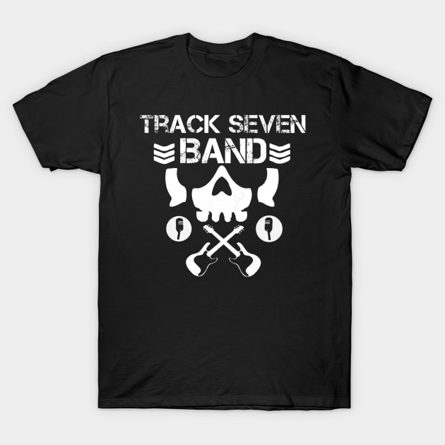 Track Seven New Skull and Guitars Logo T-Shirt by TrackSevenBand